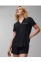 Cool Nights Short-Sleeve Notch Collar Pajama Top Black | Women Soma Pajama Tops