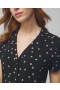 Cool Nights Short-Sleeve Notch Collar Plumeria Dot Black | Women Soma Pajama Tops
