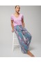 Cool Nights Wide Leg Pajama Pants Ornamental Paisley Blue | Women Soma Matching Sets & Separates