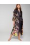 Satin Long Robe Botanica Placement Black | Women Soma Lingerie
