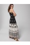 Soft Jersey One-Shoulder Knot Maxi Hermosa Palms G Bdr Black | Women Soma Long Dresses