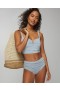 Soma Swim Seersucker V-Wire Cropped Bikini Blue Stripe | Women Soma Swim