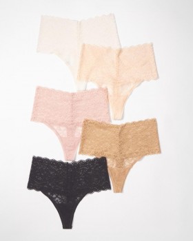 Embraceable Enchanting All-Over Retro Thong 5-Pack Basic Multi Pack | Women Soma Panties