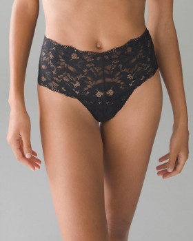 Embraceable Signature All-Over Lace Retro Thong French Mauve | Women Soma Panties