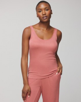 Lightweight Rib Knit Tank Heather Barely There | Women Soma Matching Sets & Separates