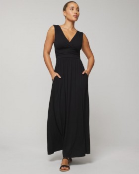 Soft Jersey Maxi Bra Dress Black | Women Soma Long Dresses