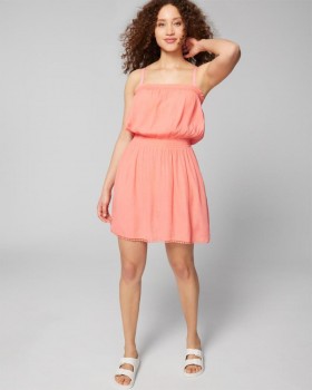 Soma Swim Bandeau Pom-Trim Cover-Up Shell Pink | Women Soma Swim