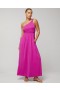  Vestido longo de malha macia com um ombro só e sutiã Wild Berry | Vestidos longos femininos Soma