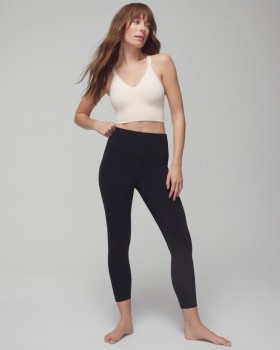  Calça legging cropped de cintura alta 24/7 preta | Calça feminina Soma