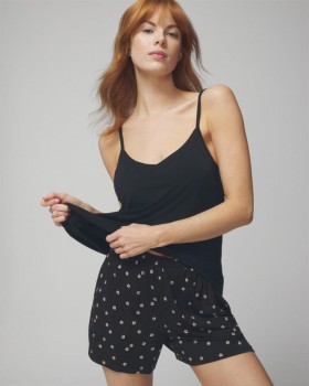  Shorts Cool Nights Paisley Floral Branco S | Conjuntos e Peças Combinando Soma Femininos