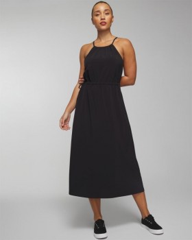  Vestido de viagem Everstretch Relaxed Travel Bra Preto | Vestidos Midi Soma Femininos