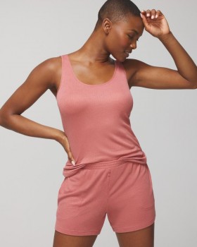  Shorts de malha canelada leve, cinza mesclado e opala | Conjuntos e peças separadas Soma para mulheres