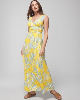 Vestido longo de malha macia Paradise Garden Party, preto | Vestidos longos femininos Soma