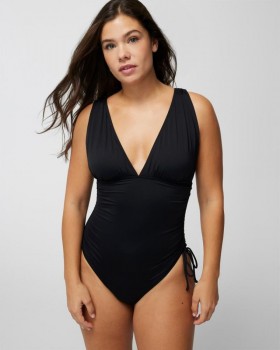  Maiô Soma Swim com decote em V, preto | Feminino Soma Swim