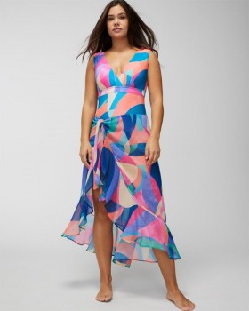  Beyond Full Circle Chiffon Ruffle Pareo Multi | Női Soma fürdőruha