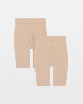 Pacáiste Ilghnéitheach de 2 Shorts Smoothing Dubh | Fo-éadaí Soma do Mhná