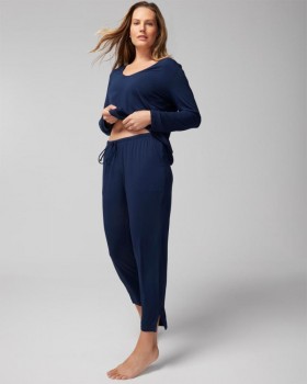  Pantaloni alla caviglia Cool Nights Nightfall Navy | Pantaloni del pigiama Soma da donna