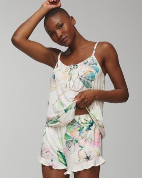  Pantaloncini con volant Cool Nights Sketchbook Flora G Ivory | Set coordinati e separati da donna Soma