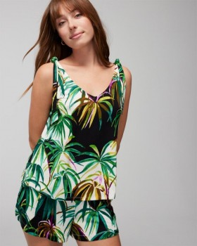  Canotta con spalline annodate Cool Nights Bungalow Palms Avorio | Set coordinati e separati da donna Soma