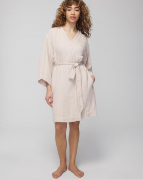  Vestaglia in cotone testurizzato color crema | Set coordinati e separati Soma da donna