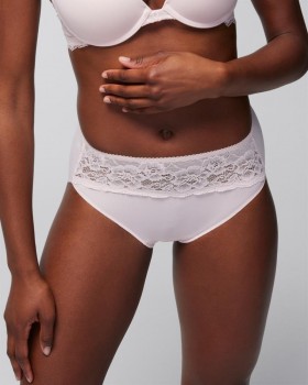  Slip a vita alta in microfibra con pizzo Vanishing Edge French Mauve | Mutandine Soma da donna