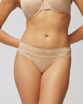  Perizoma Vanishing Edge con pizzo color sabbia chiaro | Mutandine Soma da donna