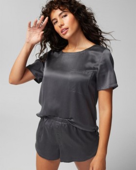  Pantaloncini in seta lavabili Galaxy Grey | Pantaloni del pigiama Soma da donna