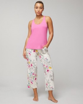  Cool Nights Tank + Crop Pants Set Fresco Dot Majesty Blue | Dame Soma Matchende Sett og Separate