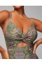 Jednoczęściowy strój kąpielowy Soma Swim Twist-Front z ozdobnym wzorem Paisley w kolorze G Lime | Stroje kąpielowe Soma Swim dla kobiet