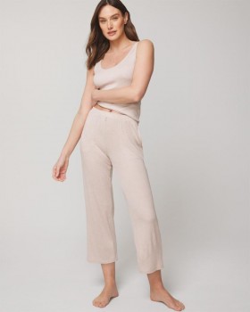  Lekkie, prążkowane, skrócone spodnie w kolorze Heather Opal Grey | Damskie zestawy Soma do kompletu i oddzielne produkty