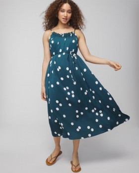 Rochie midi cu sutien plisat și nod din satin șifonat, care face furori | Rochii midi Soma pentru femei