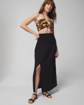 Rochie convertibilă cu fustă Soma Swim, neagră | Costume de baie pentru femei Soma Swim