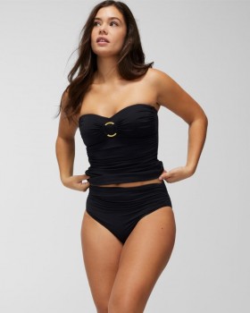  Bleu Rod Beattie donji dio bikinija s naborima sa strane, crni | Žene Soma Swim