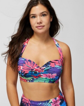 Bleu Rod Hawaiian Punch Shirred Bandeau Multi | Ženske Soma kupaće gaće