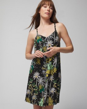  Cool Nights Spetschemise Oasis Palms Svart/svart | Dam Soma Lingerie