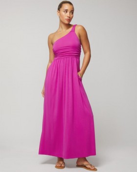  Mjuk Jersey One-Shoulder Knut Maxi Bh Klänning Wild Berry | Dam Soma Långa Klänningar