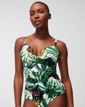  Soma Swim Twist Tankini Bungalow Palms Mini Elfenben | Dam Soma Swim
