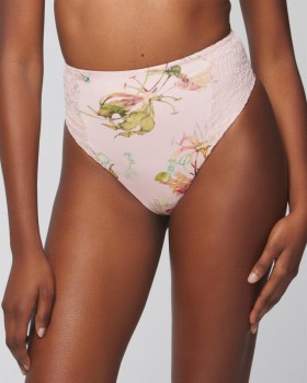  Vanishing Tummy Retro Thong Med Spets Crème Brûlée | Dam Soma Shapewear