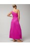  Vestido largo de jersey suave con un solo hombro y nudo en color baya silvestre | Vestidos largos Soma para mujer
