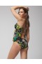  Braguita de bikini fruncida Soma Swim Oasis Palms Black | Mujer Soma Swim