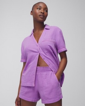 Pantalones cortos de gasa de algodón Island Guava | Conjuntos y prendas a juego Soma para mujer