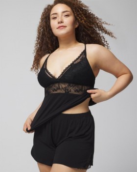  شورت قصير بحواف دانتيل من Cool Nights Nightfall Navy | ملابس داخلية نسائية من Soma