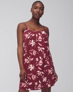  Košilka Cool Nights Shirred Neck Chemise Budding Romance Vermill | Dámské párovací sady a sety Soma