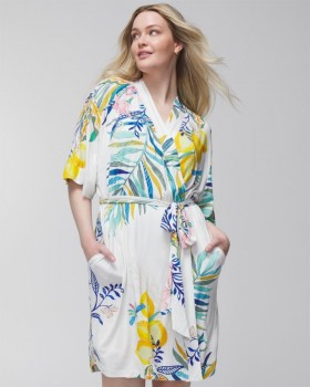  Krátký župan Cool Nights Lemon Squeeze Grand Ivory | Dámské párovací sady a jednotlivé díly Soma