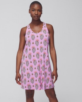  Cool Nights Tank Sleeping Shirt Dreamland Stripe Blue | Dámské pyžamové košile Soma