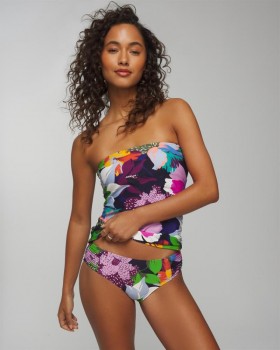  Soma Swim Rynkede Bikinitrusser Malet I Paradise Navy | Dame Soma Swim