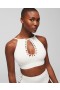 Blauwe Rod Pulling Strings Knoop Crop Top Kokoswater | Dames Soma Swim