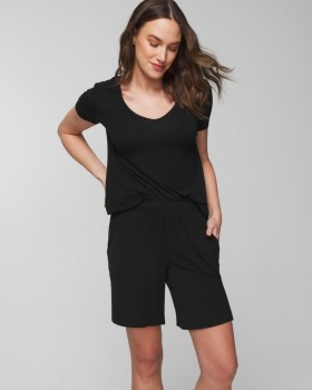  Cool Nights Lange Pyjama Shorts Zwart | Dames Soma Matching Sets & Losse Items