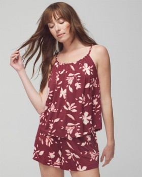  Cool Nights Shirred Neck Cami Budding Romance Vermill | Dames Soma Matching Sets & Losse Items