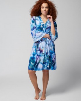  Cool Nights Korte Robe Floral Daydream Blauw | Dames Soma Matching Sets & Losse Items